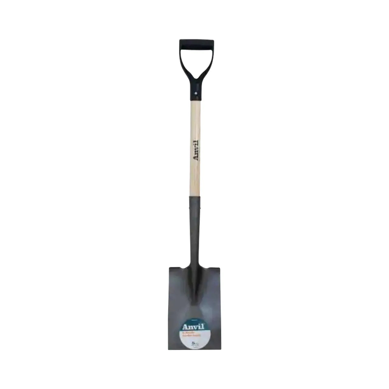 A Go Build D-Handle Garden Spade with a square-point metal blade, sturdy hardwood handle, and black D-grip is shown against a white background. The brand slogan is The Fastest Way To Build.